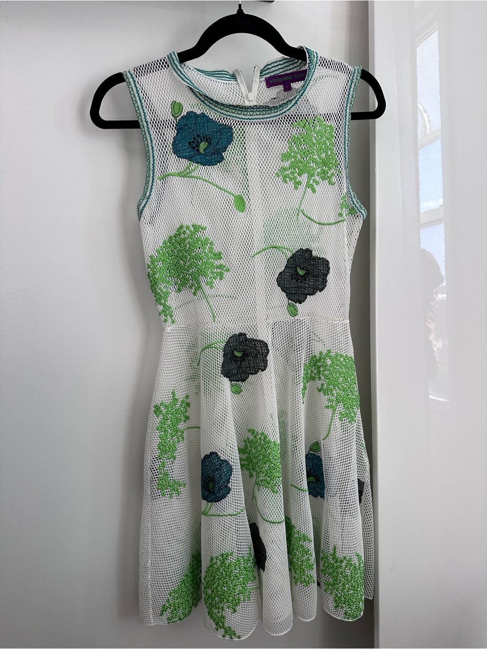 Vivienne Tam Vintage Sheer Floral Mesh Mini Dress Tenniscore Archive Y2K